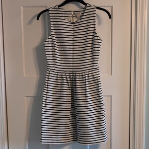 J. Crew Black and White Striped Dress